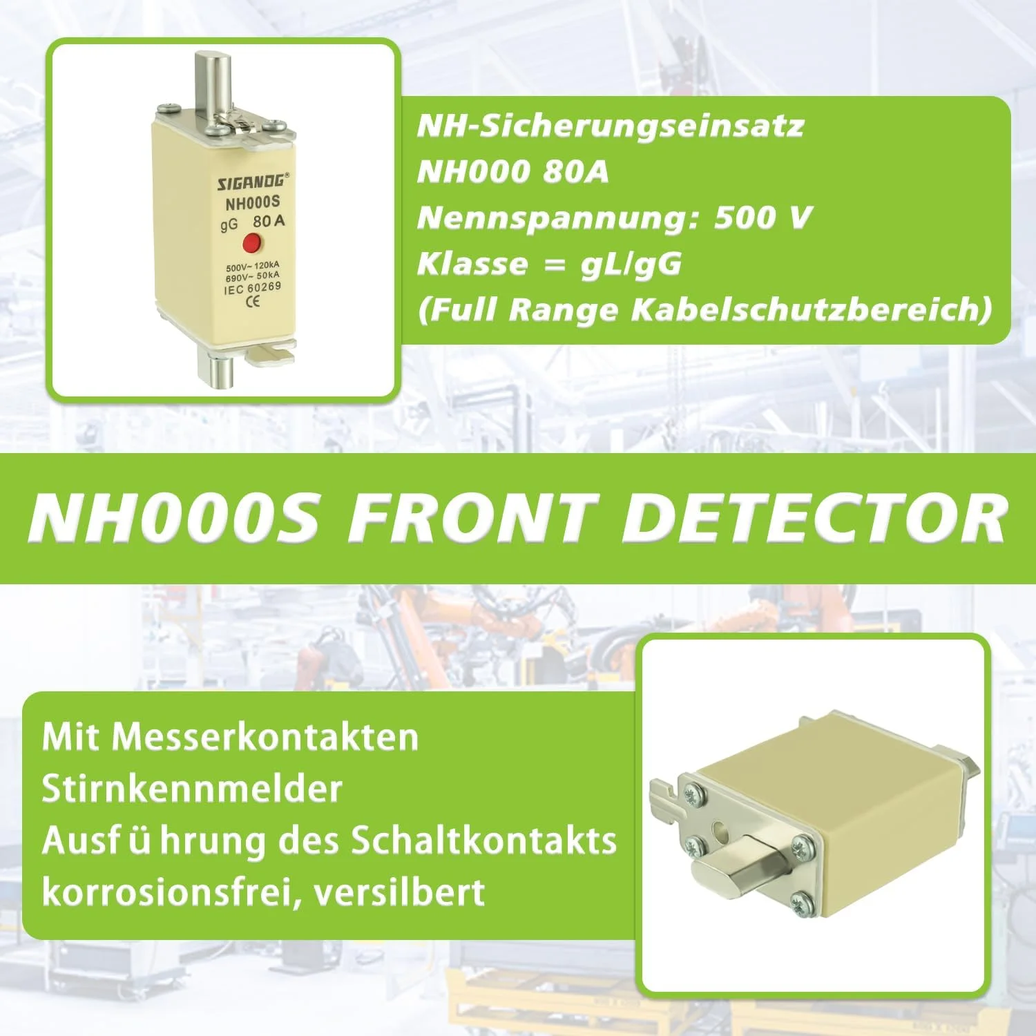 فیوز ترکیبی SIGANDG NH gL/gG 80A NH000 (3 عدد) فیوز ترکیبی SIGANDG NH gL/gG 80A NH000 (3 عدد)