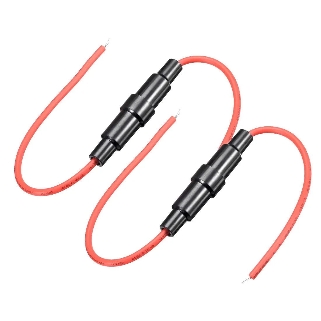 uxcell جا فیوزی پیچی خطی گیج 22 AWG، 2 عددی، مناسب برای فیوزهای شیشه ای 5mm x 20mm