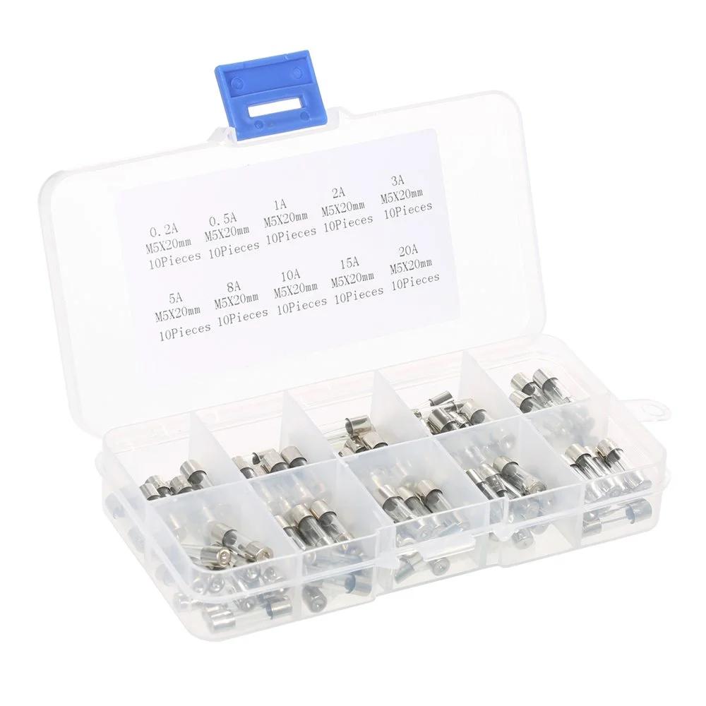 ظرفیت 100 قطعه تراوره سریع گلasuس 5x20mm 5A با کیت متنوع با حافظه