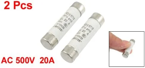 Sourcingmap 2 عدد فیوز سرامیکی سریع سوز AC 500V 20A با ابعاد 10mm x 38mm