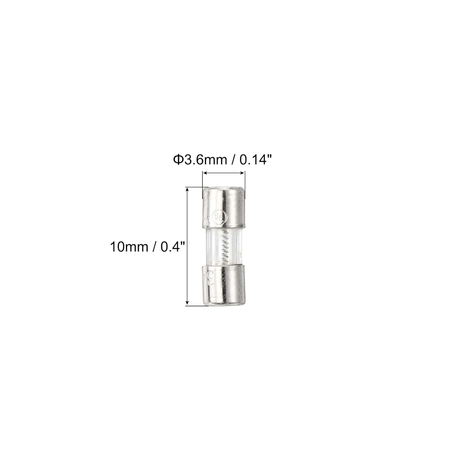 فیوز شیشه ای 3 آمپر QUARKZMAN، 3.6 × 10 میلی متر، بسته 20 عددی فیوزهای مینیاتوری با ویژگی رهش آهسته، فیوز 125 ولت برای لوازم خانگی