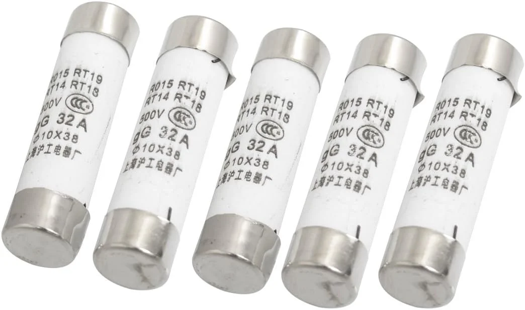 uxcell Sourcingmap 5 عدد فیوز استوانه ای الکتریکی 10x38mm 500V 32A مدل R015-32