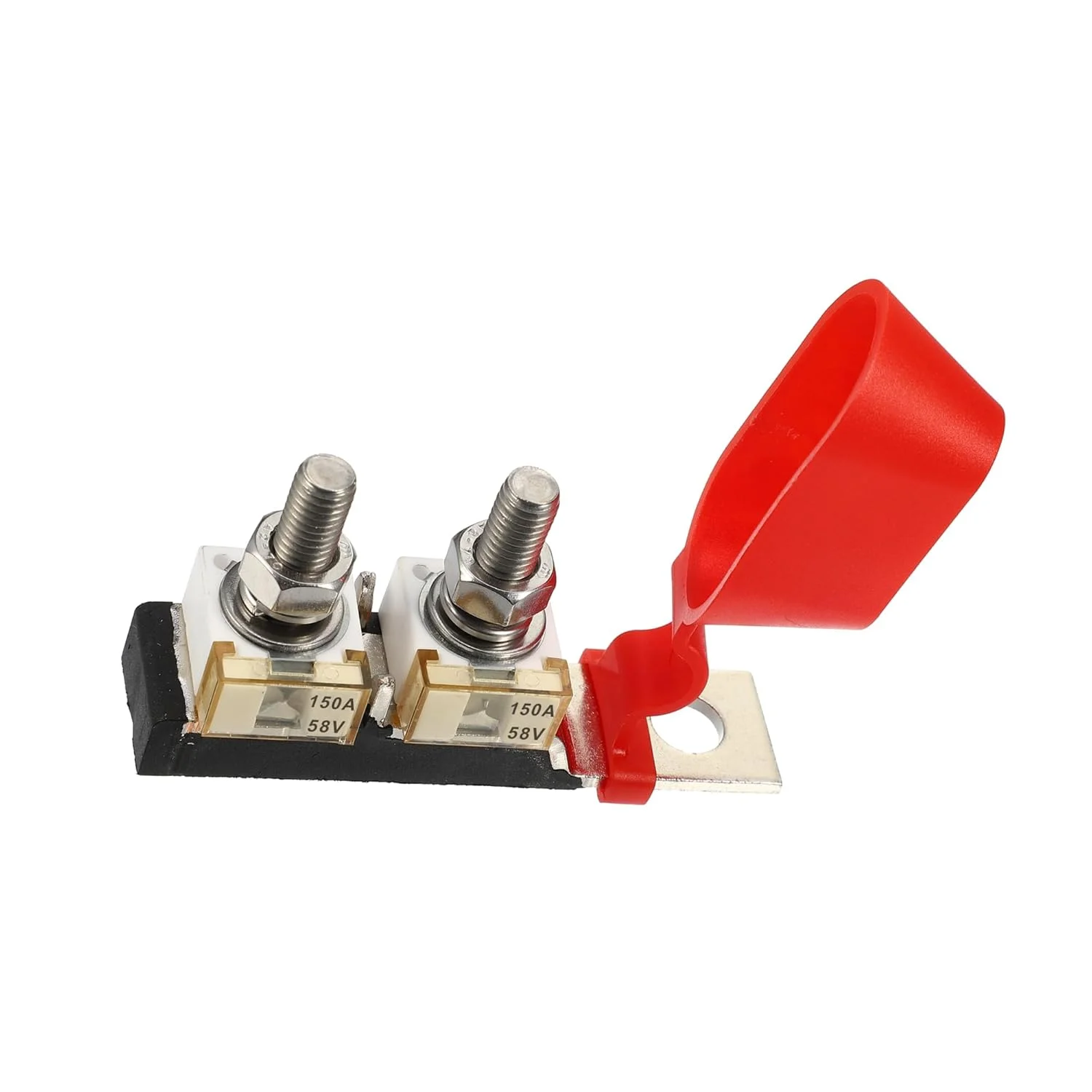 کیت بلوک فیوز ترمینال MRBF 150 آمپر INFINAUTO، دو پایه حداکثر ولتاژ 58 ولت برای خودرو، دریایی، قایق، RV، پلاستیکی، مشکی، 1 ست طراحی شیک