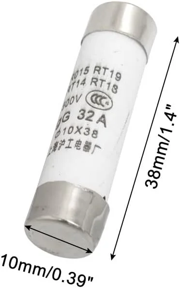 uxcell Sourcingmap 5 عدد فیوز استوانه ای الکتریکی 10x38mm 500V 32A مدل R015-32