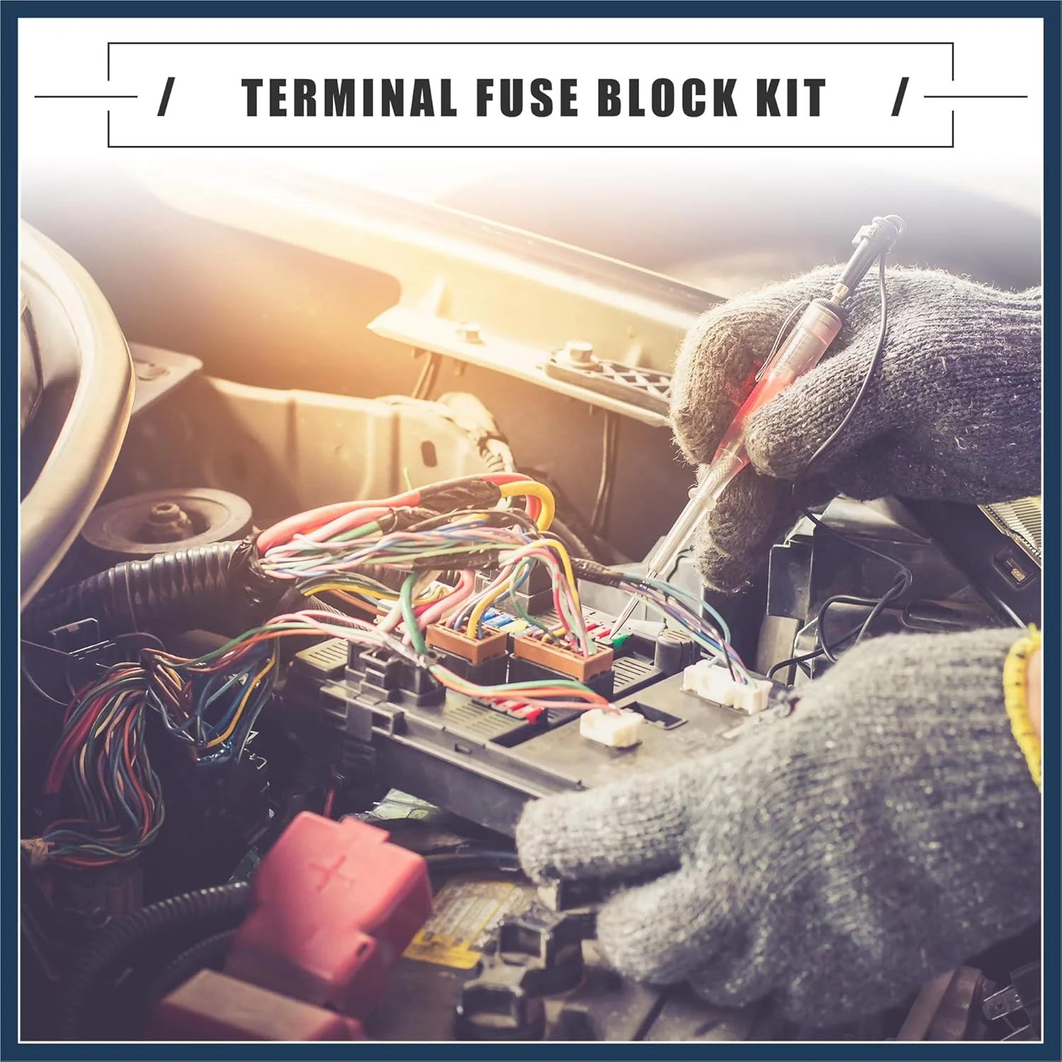 کیت بلوک فیوز ترمینال MRBF 150 آمپر INFINAUTO، دو پایه حداکثر ولتاژ 58 ولت برای خودرو، دریایی، قایق، RV، پلاستیکی، مشکی، 1 ست طراحی شیک
