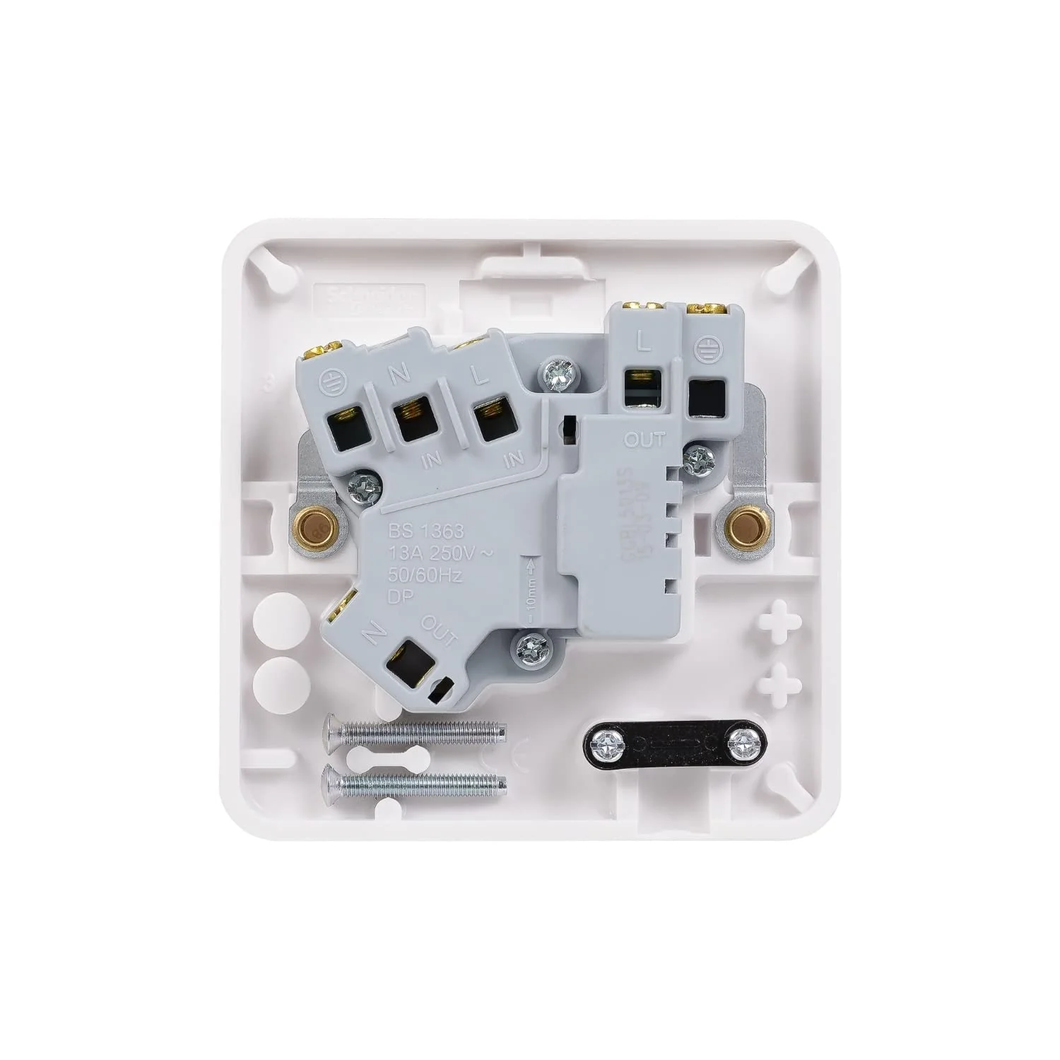 واحد اتصال فیوز خروجی انعطاف پذیر 13 آمپر 1 پل Schneider Electric Lisse، سفید