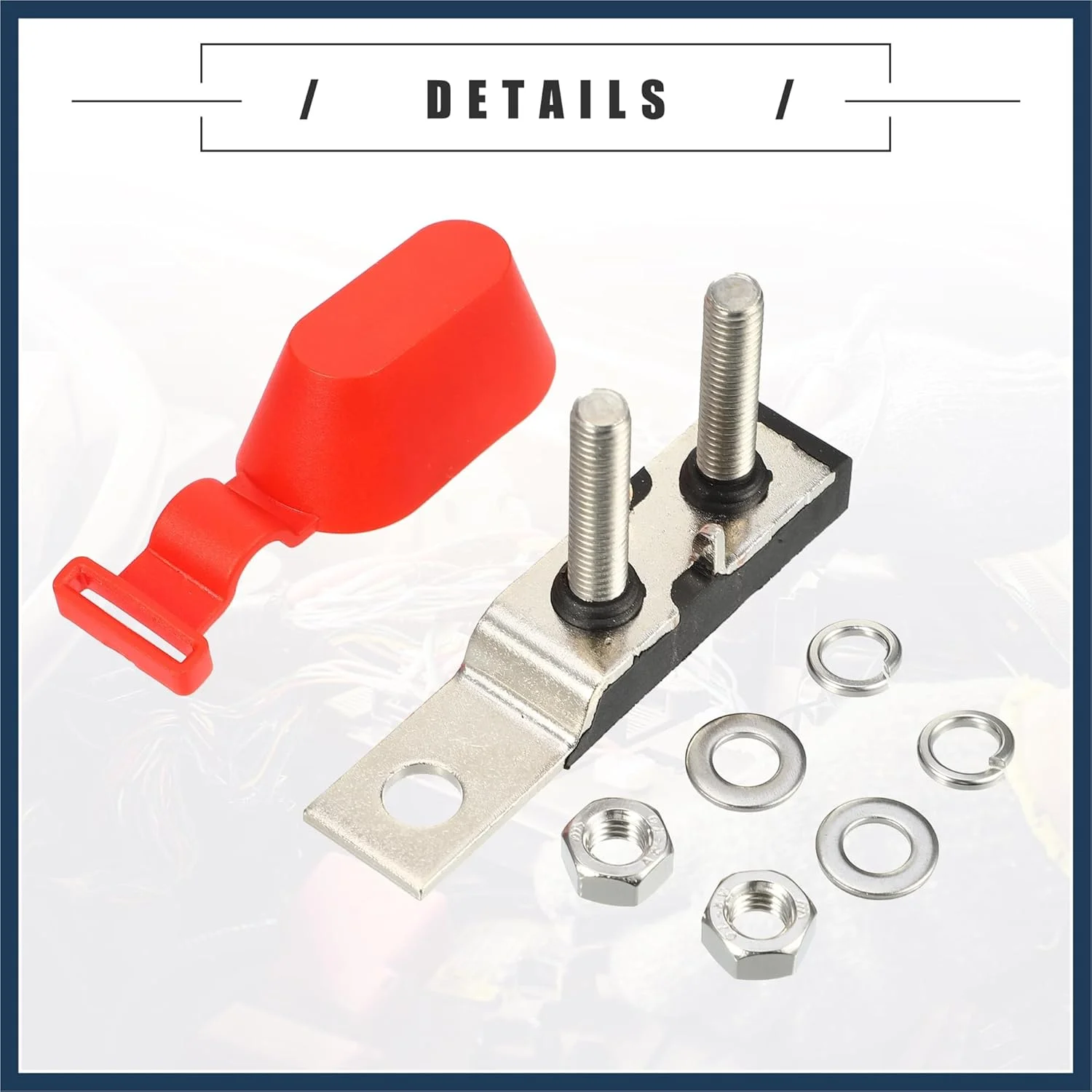 کیت بلوک فیوز ترمینال MRBF 150 آمپر INFINAUTO، دو پایه حداکثر ولتاژ 58 ولت برای خودرو، دریایی، قایق، RV، پلاستیکی، مشکی، 1 ست طراحی شیک