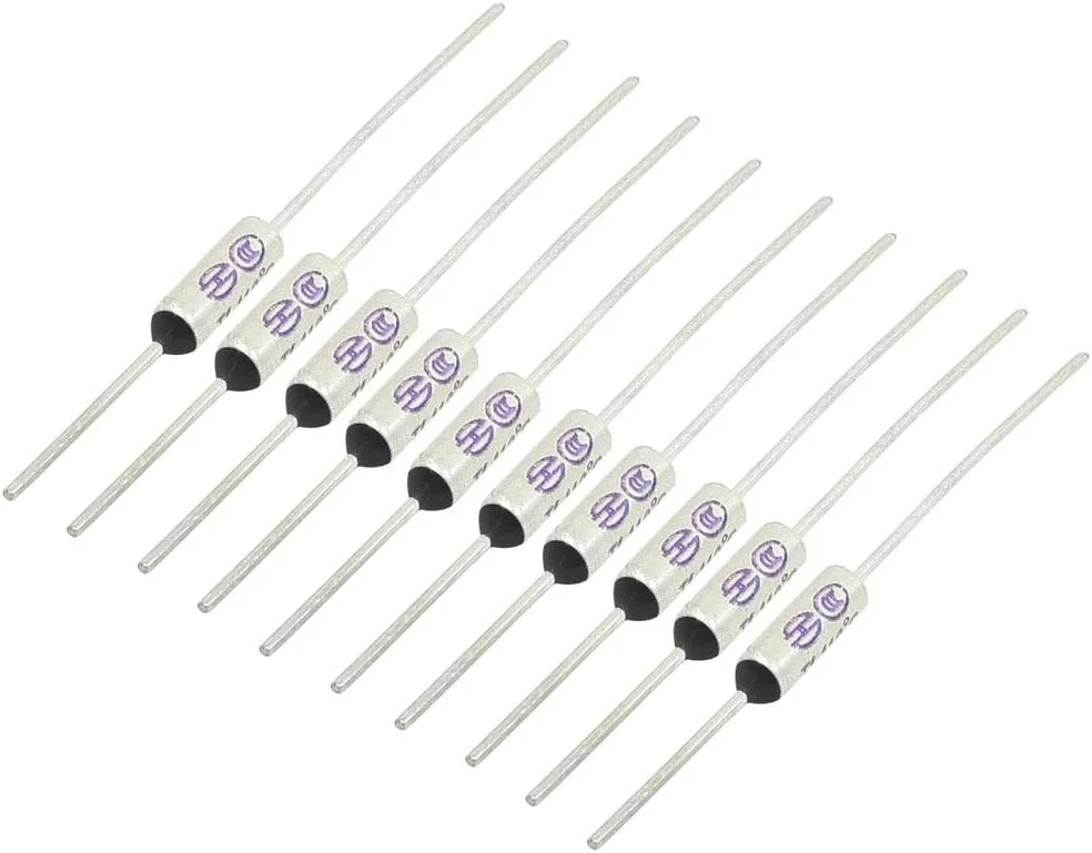 uxcell 10 عدد فیوز حرارتی آلومینیومی قطع کننده مدار TF 110 درجه سانتیگراد 250 ولت 10 آمپر