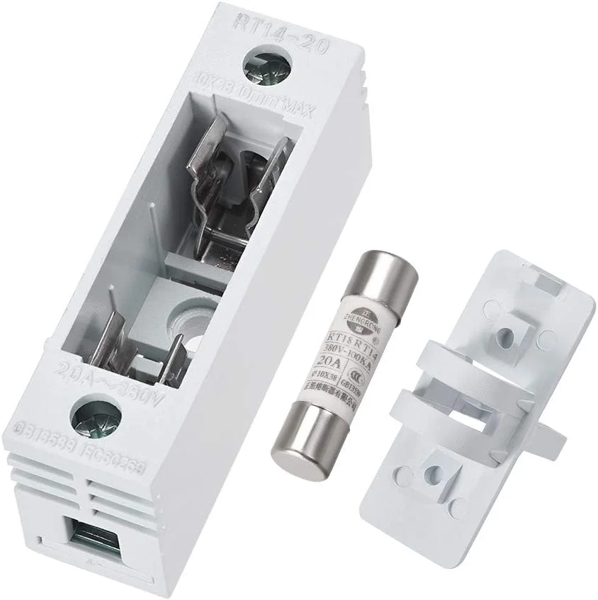 uxcell جا فیوزی تک پل AC380V 20A RT14 RT18 R015 به همراه فیوز سرامیکی 10x38mm، 2 عدد uxcell جا فیوزی تک پل AC380V 20A RT14 RT18 R015 به همراه فیوز سرامیکی 10x38mm، 2 عدد