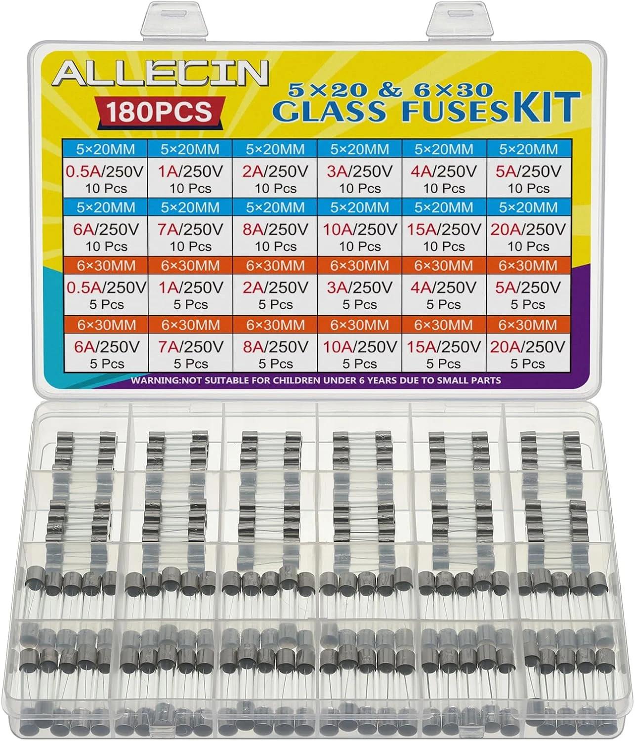 فیوส‌های گلز 0.5A-20A 5X20MM-6X30MM 250V