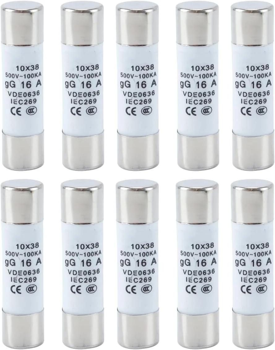 فیوز لوله سرامیکی 16 آمپر 500 ولت Orivin R015-16 10 x 38 میلی متر فیوزهای استوانه ای ولتاژ بالا (بسته 10 عددی)