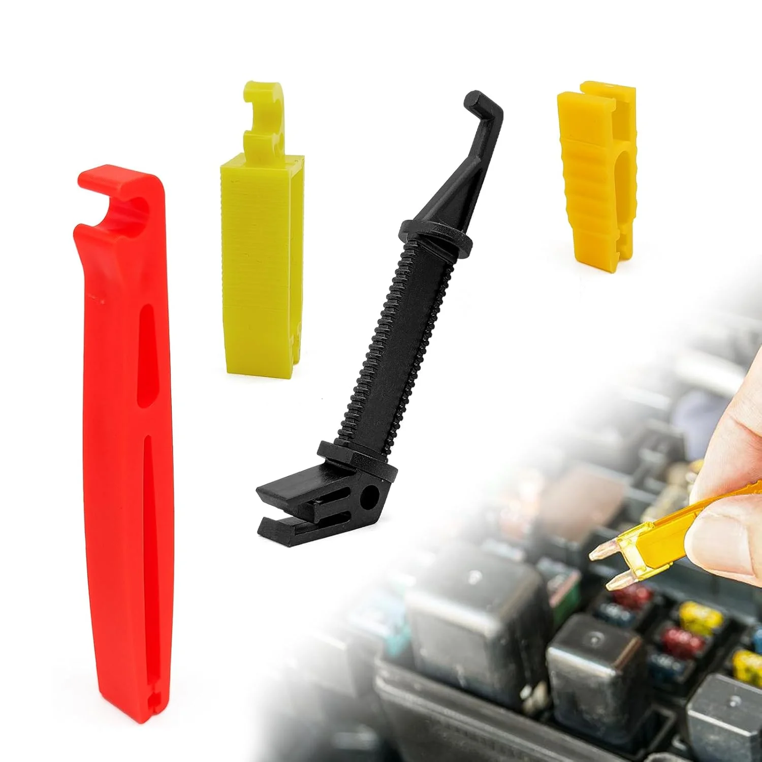 CmeRto ابزار بیرون کشیدن فیوز شیشه ای 4 عددی، ابزار حذف فیوز پلاستیکی کوچک، ابزار استخراج فیوز برای تعویض فیوزهای خودرو، موتور سیکلت، کامیون