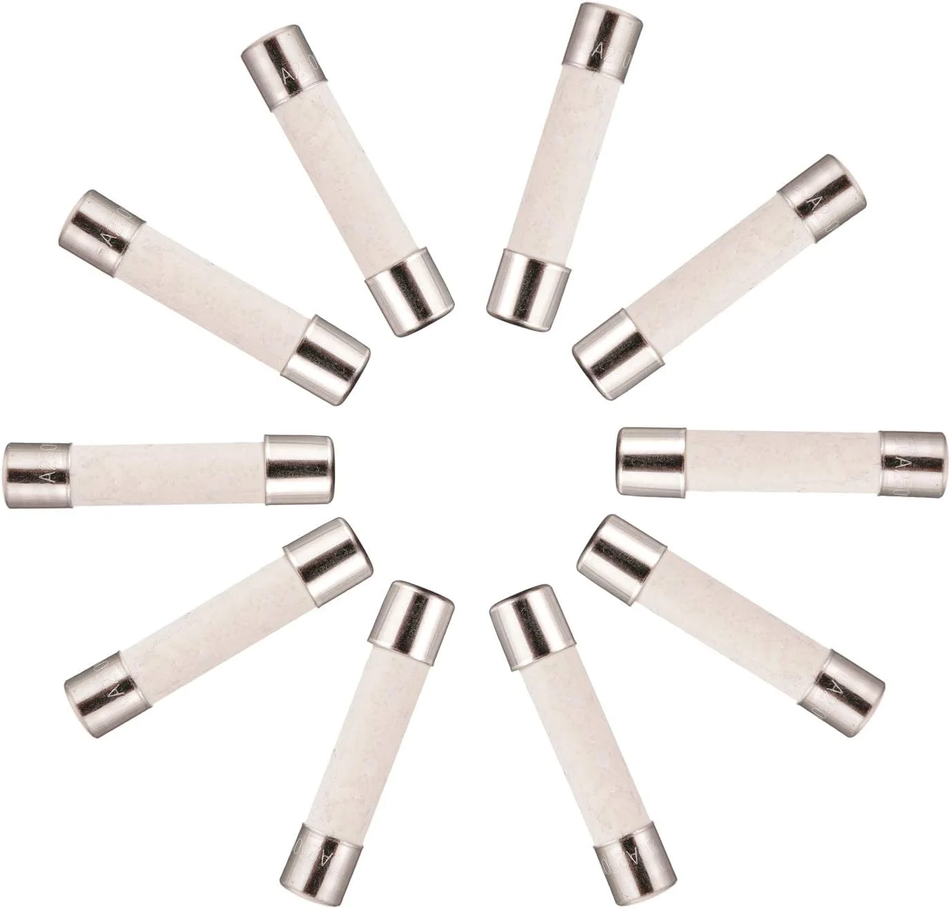 فیوزهای سرامیکی تاخیری BOJACK T10A250V 6x30mm 10A 250V، 10 آمپر 250 ولت، 0.24 x 1.18 اینچ (بسته 20 عددی)