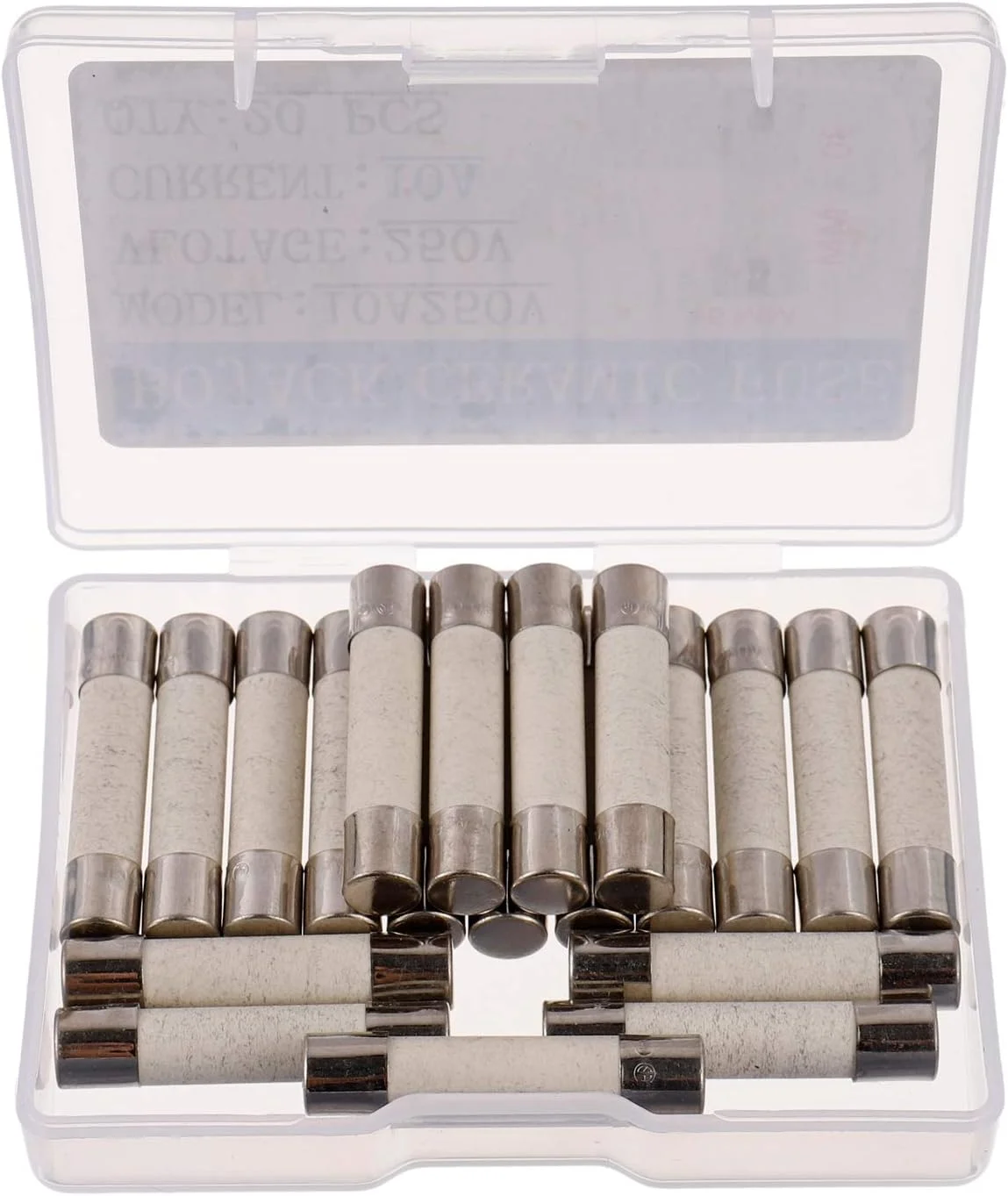 فیوزهای سرامیکی تاخیری BOJACK T10A250V 6x30mm 10A 250V، 10 آمپر 250 ولت، 0.24 x 1.18 اینچ (بسته 20 عددی) فیوزهای سرامیکی تاخیری BOJACK T10A250V 6x30mm 10A 250V، 10 آمپر 250 ولت، 0.24 x 1.18 اینچ (بسته 20 عددی)