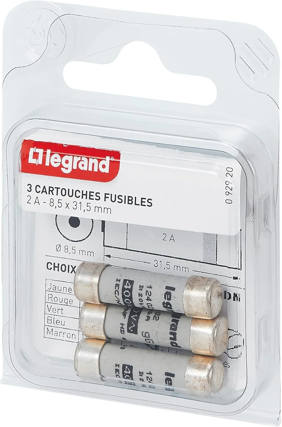 فیوز کارتریجی 2 آمپر لگراند مدل leg92920، 8.5x31.5 میلیمتر، بسته 3 عددی فیوز کارتریجی 2 آمپر لگراند مدل leg92920، 8.5x31.5 میلیمتر، بسته 3 عددی