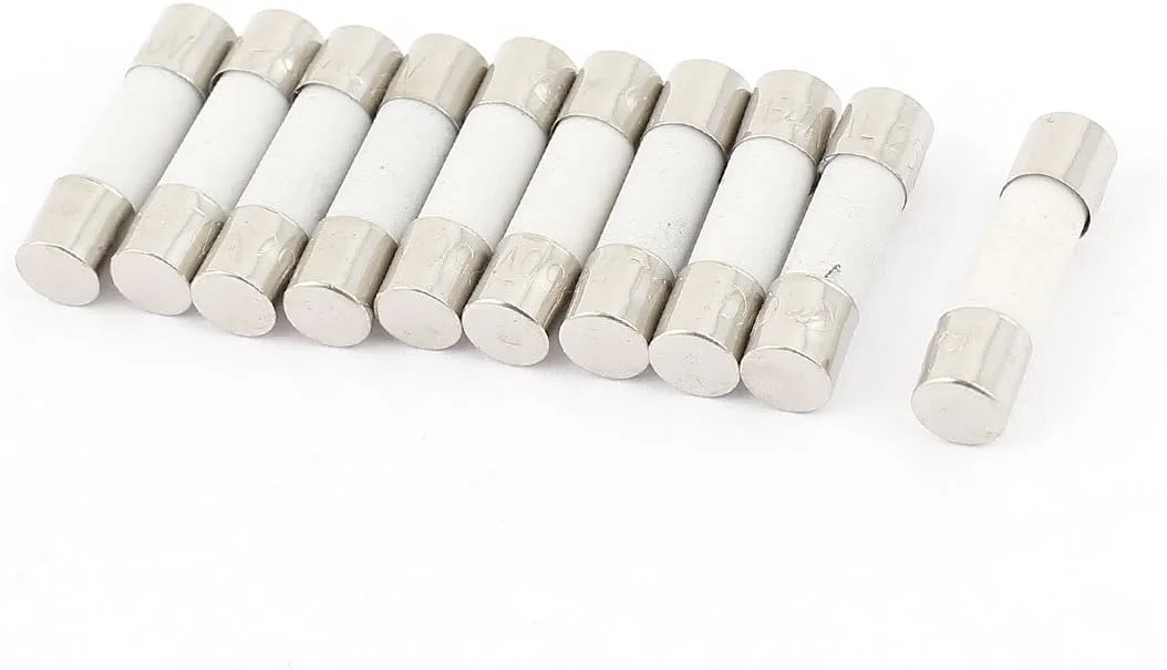 uxcell Sourcingmap 10 عدد فیوز سرامیکی 250 ولت 250 میلی آمپر با عملکرد سریع، ابعاد 5mm x 20mm