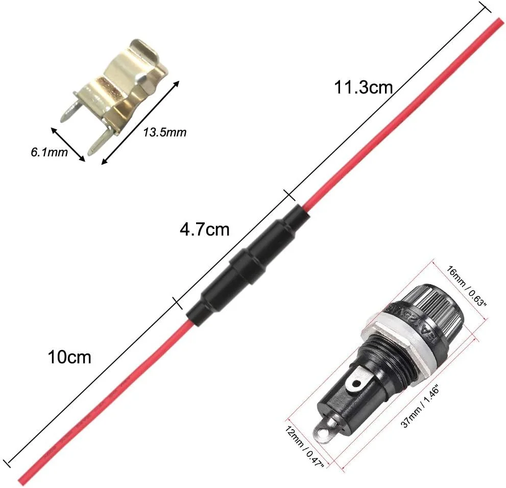 Gebildet 150 عدد فیوز شیشه ای 5x20 میلی متری + 5 عدد نگهدارنده فیوز خطی AGC با سیم 16AWG + 5 عدد نگهدارنده فیوز نصب پنل + 30 عدد جای فیوز، کیت فیوز سریع سوز Gebildet 150 عدد فیوز شیشه ای 5x20 میلی متری + 5 عدد نگهدارنده فیوز خطی AGC با سیم 16AWG + 5 عدد نگهدارنده فیوز نصب پنل + 30 عدد جای فیوز، کیت فیوز سریع سوز