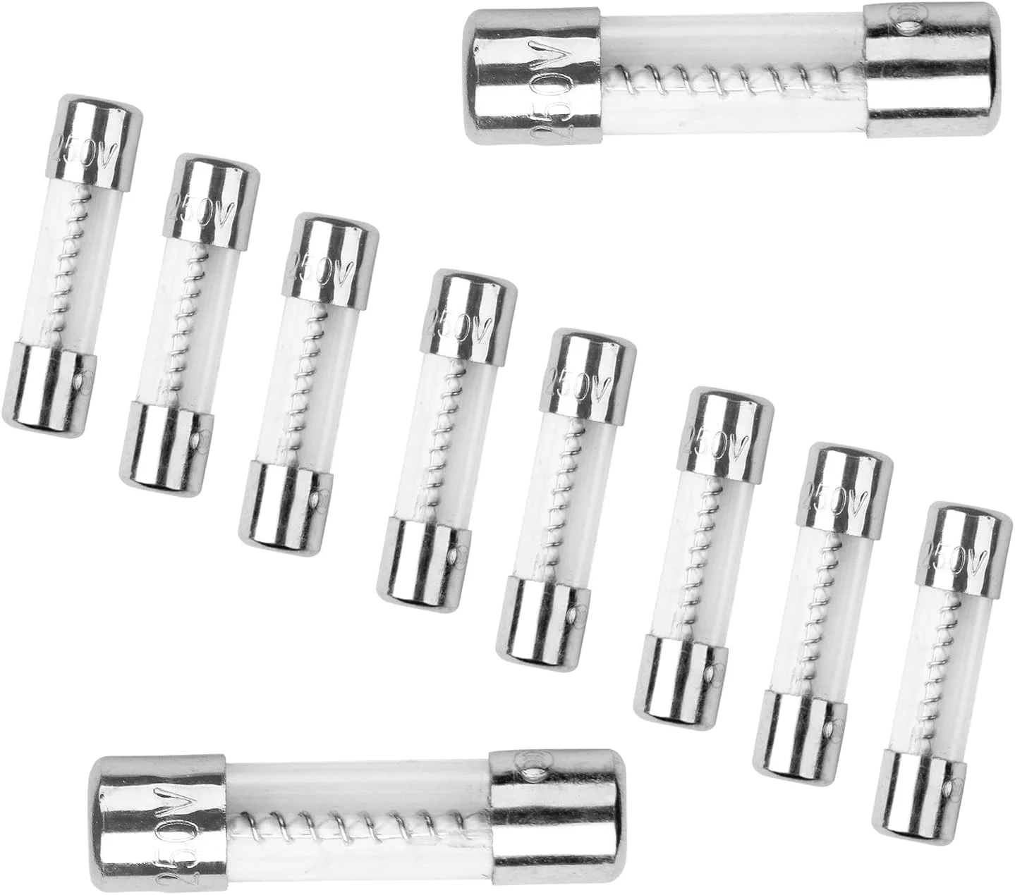 فیوز شیشه ای 10 عددی CompStudio 5A T5AL250V 5x20mm با عملکرد تاخیری 250 ولت (3/16 اینچ در 3/4 اینچ)