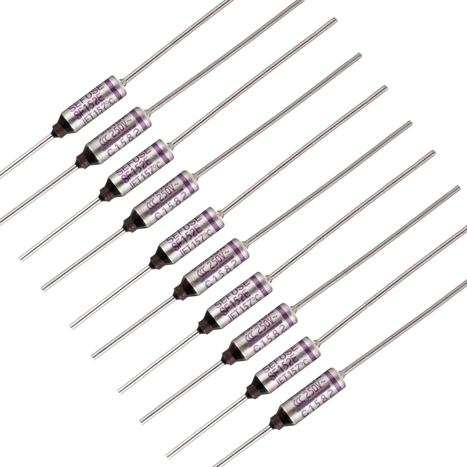 فیوز حرارتی First Moon SF152E SEFUSE 10A 250V با دمای قطع 157 درجه سانتیگراد (بسته 10 عددی)