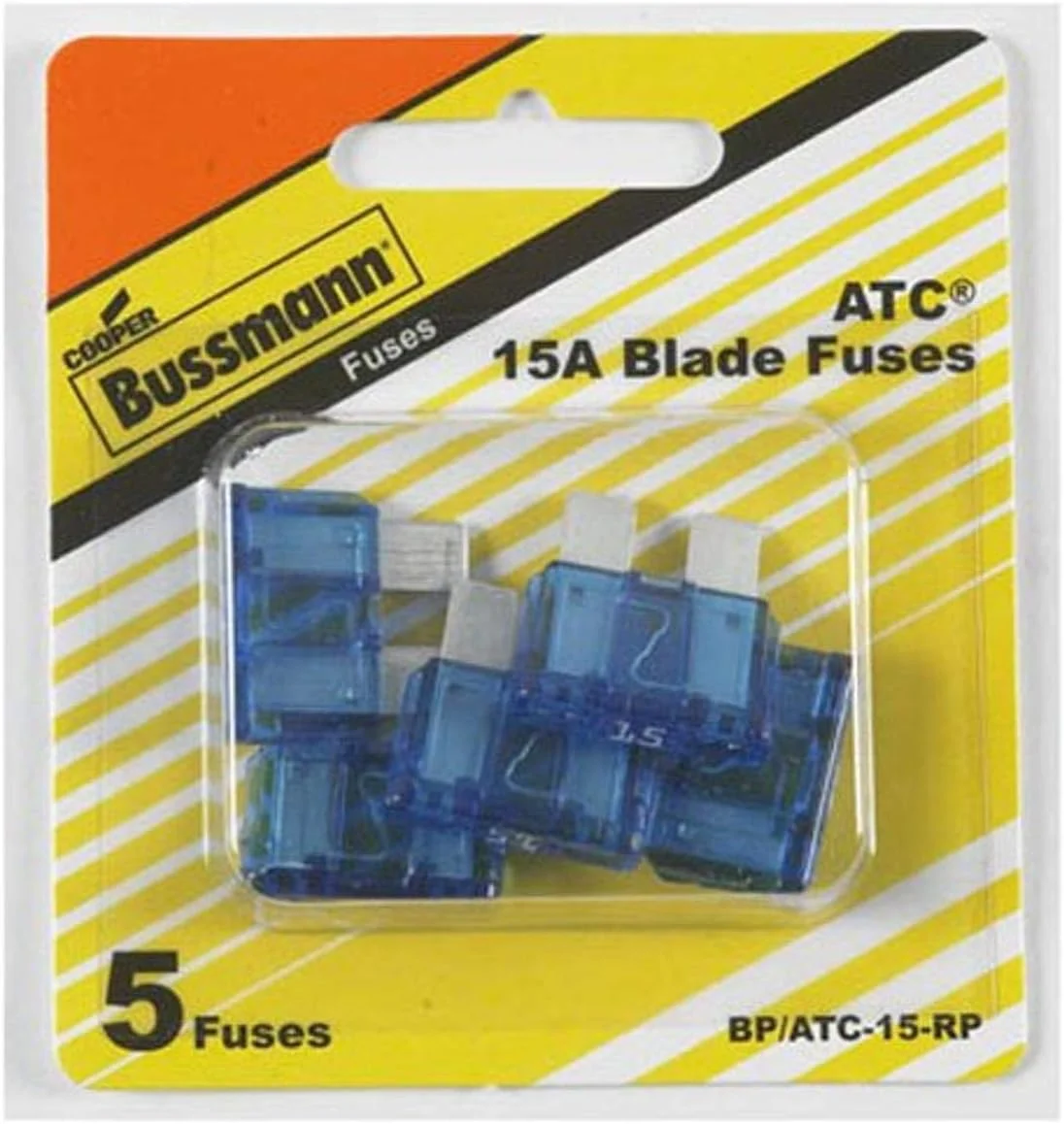 فیوز تیغه ای خودرویی Bussmann BP/ATC-15-RP ATC (15 آمپر (کارت)، بسته 5 عددی)