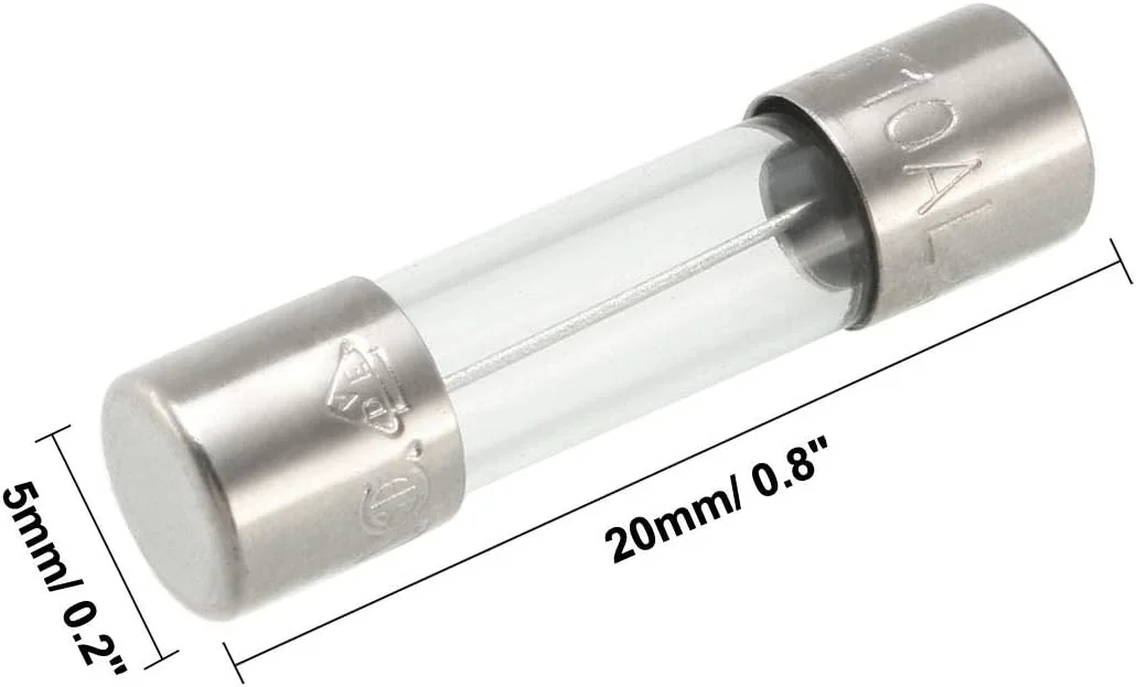 فیوز شیشه ای تاخیری اسلو بلو، 5mm x 20mm، 250V، 10A، بسته 10 عددی فیوز شیشه ای تاخیری اسلو بلو، 5mm x 20mm، 250V، 10A، بسته 10 عددی