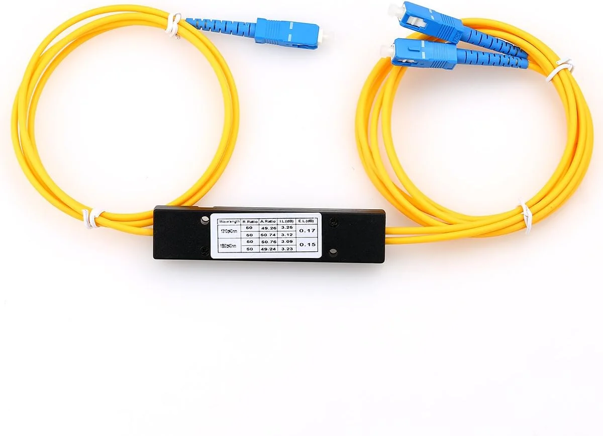اسپلیتر PLC فیبر نوری FTTH کلوشی 1:2 با پیگتیل SC، دستگاه انشعاب نوری اسپلیتر PLC فیبر نوری FTTH کلوشی 1:2 با پیگتیل SC، دستگاه انشعاب نوری
