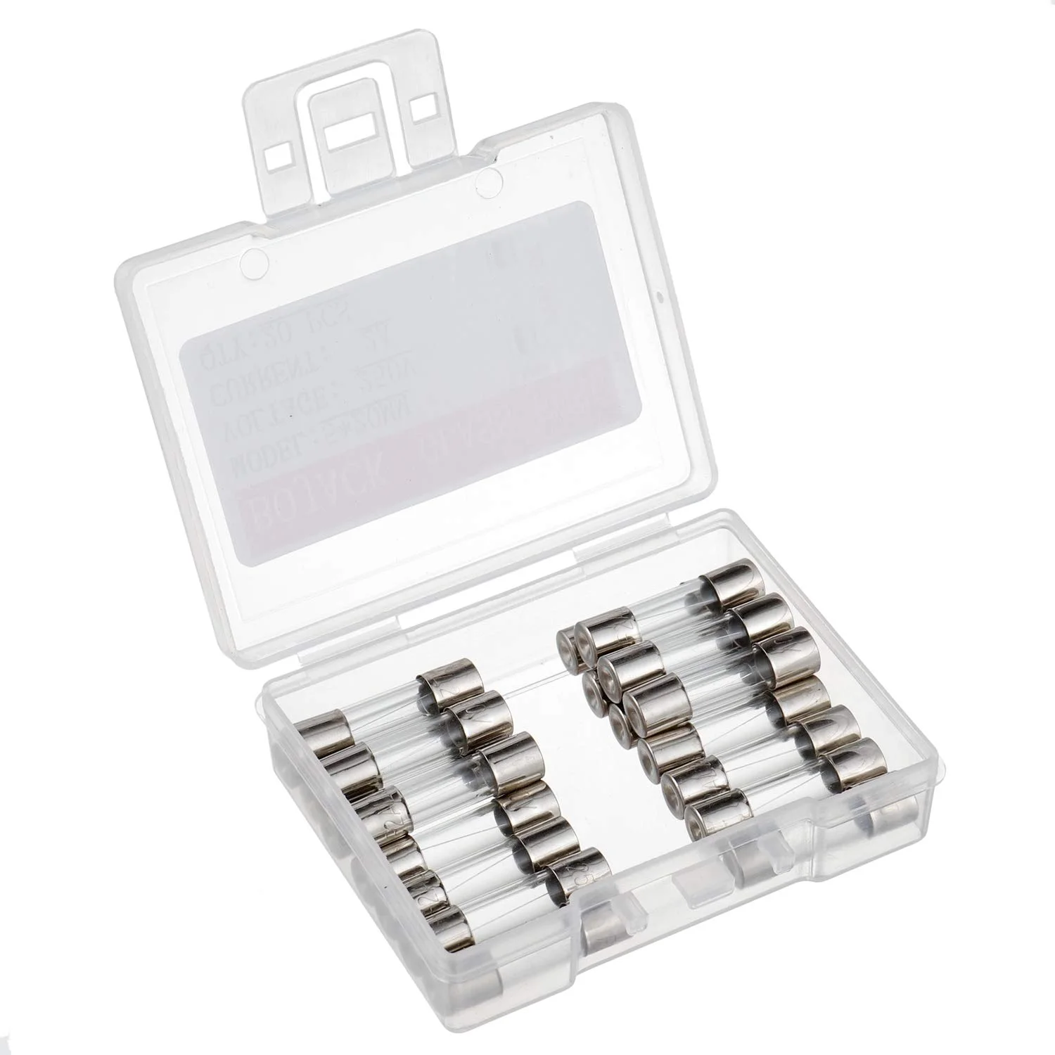 فیوزهای ذوب سریع BOJACK F2AL250V 5x20mm 2A 250V، 2 آمپر 250 ولت، لوله شیشه ای 0.2 x 0.78 اینچ (بسته 20 عددی) فیوزهای ذوب سریع BOJACK F2AL250V 5x20mm 2A 250V، 2 آمپر 250 ولت، لوله شیشه ای 0.2 x 0.78 اینچ (بسته 20 عددی)