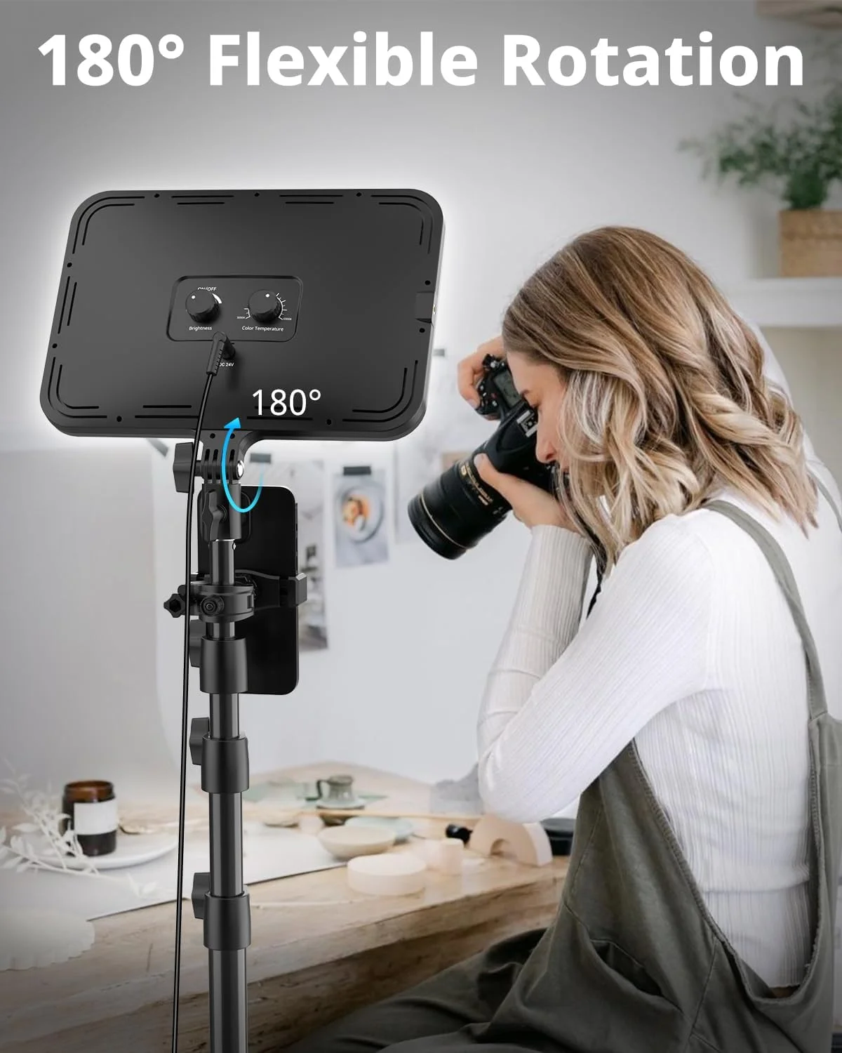 کیت نور ویدئویی LED UBeesize، بسته 2 عددی، نورپردازی عکاسی، چراغ های استودیویی 13 اینچی با پایه سه پایه 65 اینچی و نگهدارنده تلفن، نورپردازی پادکست برای ضبط ویدئو، TikTok، YouTube کیت نور ویدئویی LED UBeesize، بسته 2 عددی، نورپردازی عکاسی، چراغ های استودیویی 13 اینچی با پایه سه پایه 65 اینچی و نگهدارنده تلفن، نورپردازی پادکست برای ضبط ویدئو، TikTok، YouTube