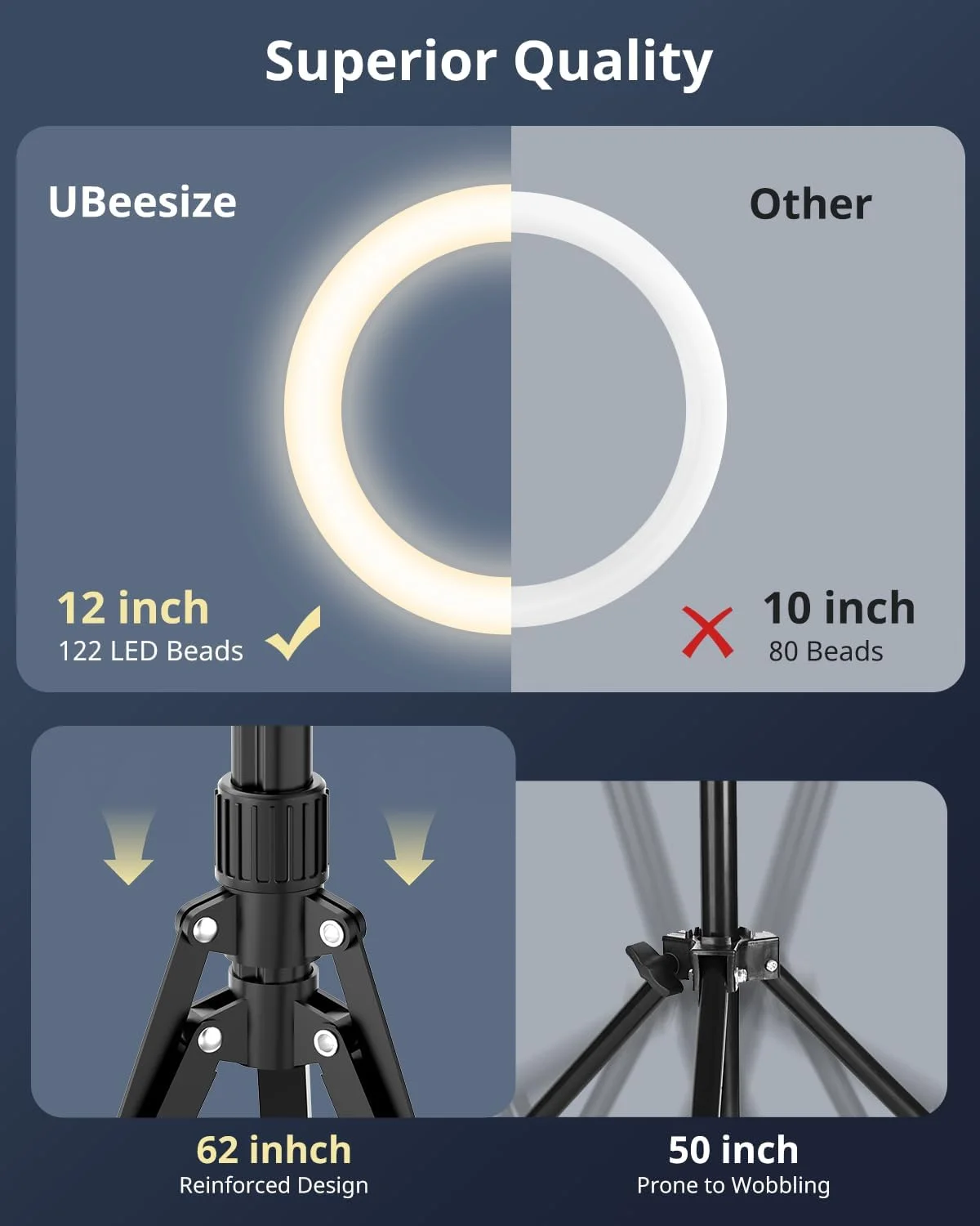 نور حلقه ای سلفی 12 اینچی UBeesize با پایه و نگهدارنده دوربین بالای سر، سه پایه تاشو 62 اینچی برای آیفون با نور حلقه ای، نور تلفن برای ضبط ویدیو، آشپزی، عکاسی، پخش زنده، تیک تاک، یوتیوب نور حلقه ای سلفی 12 اینچی UBeesize با پایه و نگهدارنده دوربین بالای سر، سه پایه تاشو 62 اینچی برای آیفون با نور حلقه ای، نور تلفن برای ضبط ویدیو، آشپزی، عکاسی، پخش زنده، تیک تاک، یوتیوب