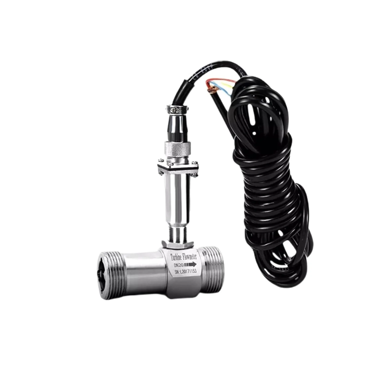 فلومتر با دقت بالا، سنسور SS304 رزوه ای نر، سنسور جریان روغن سوخت هیدرولیک بنزین الکل آب پالس PLC (DN4)