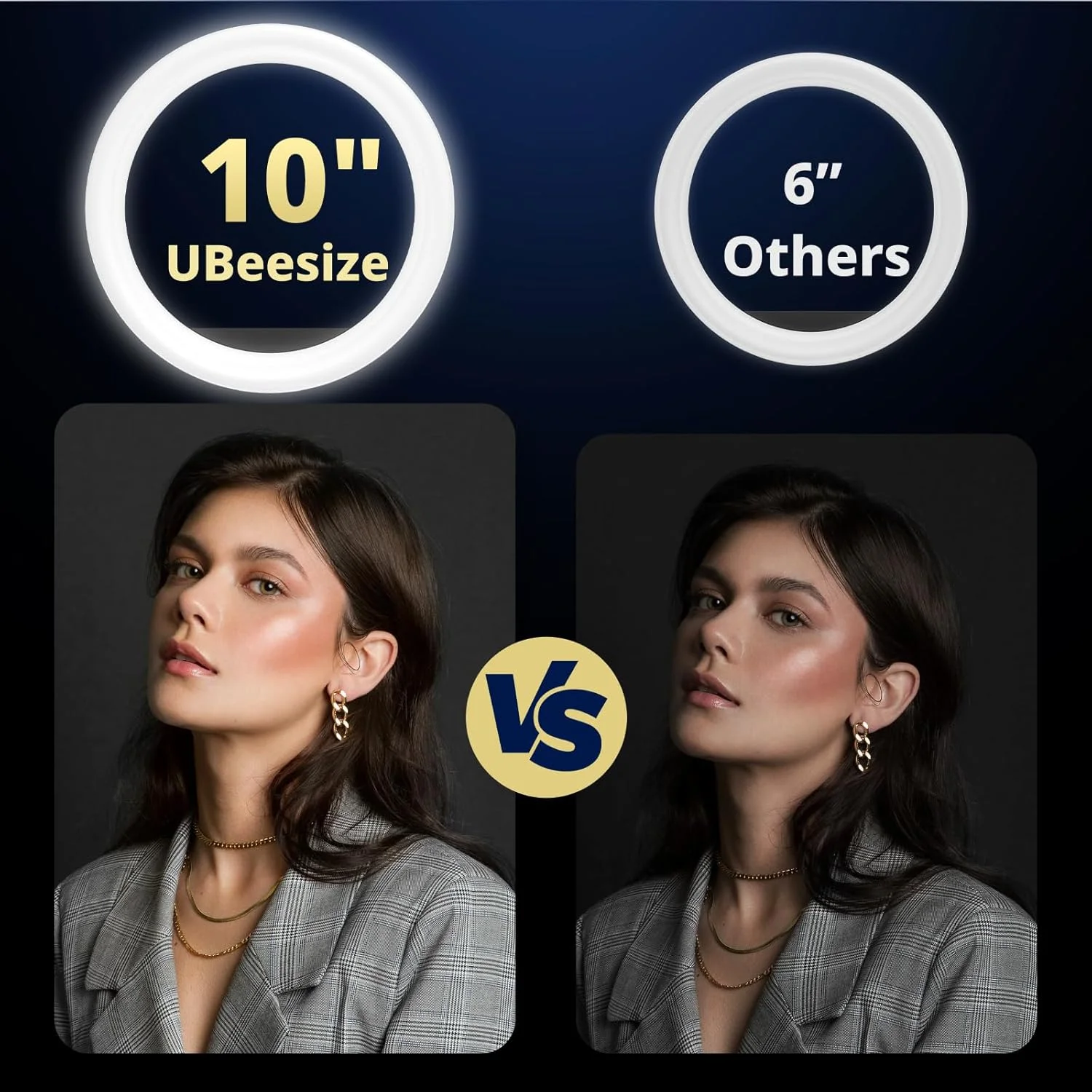 نور حلقه ای 10 اینچی UBeesize با پایه نگهدارنده گوشی بالای سر، نور سلفی LED با پایه و هولدر گوشی، نور رومیزی برای آیفون، سه پایه رومیزی برای ضبط ویدیو، یوتیوب، TikTok، پخش زنده، آشپزی، ولاگ نور حلقه ای 10 اینچی UBeesize با پایه نگهدارنده گوشی بالای سر، نور سلفی LED با پایه و هولدر گوشی، نور رومیزی برای آیفون، سه پایه رومیزی برای ضبط ویدیو، یوتیوب، TikTok، پخش زنده، آشپزی، ولاگ