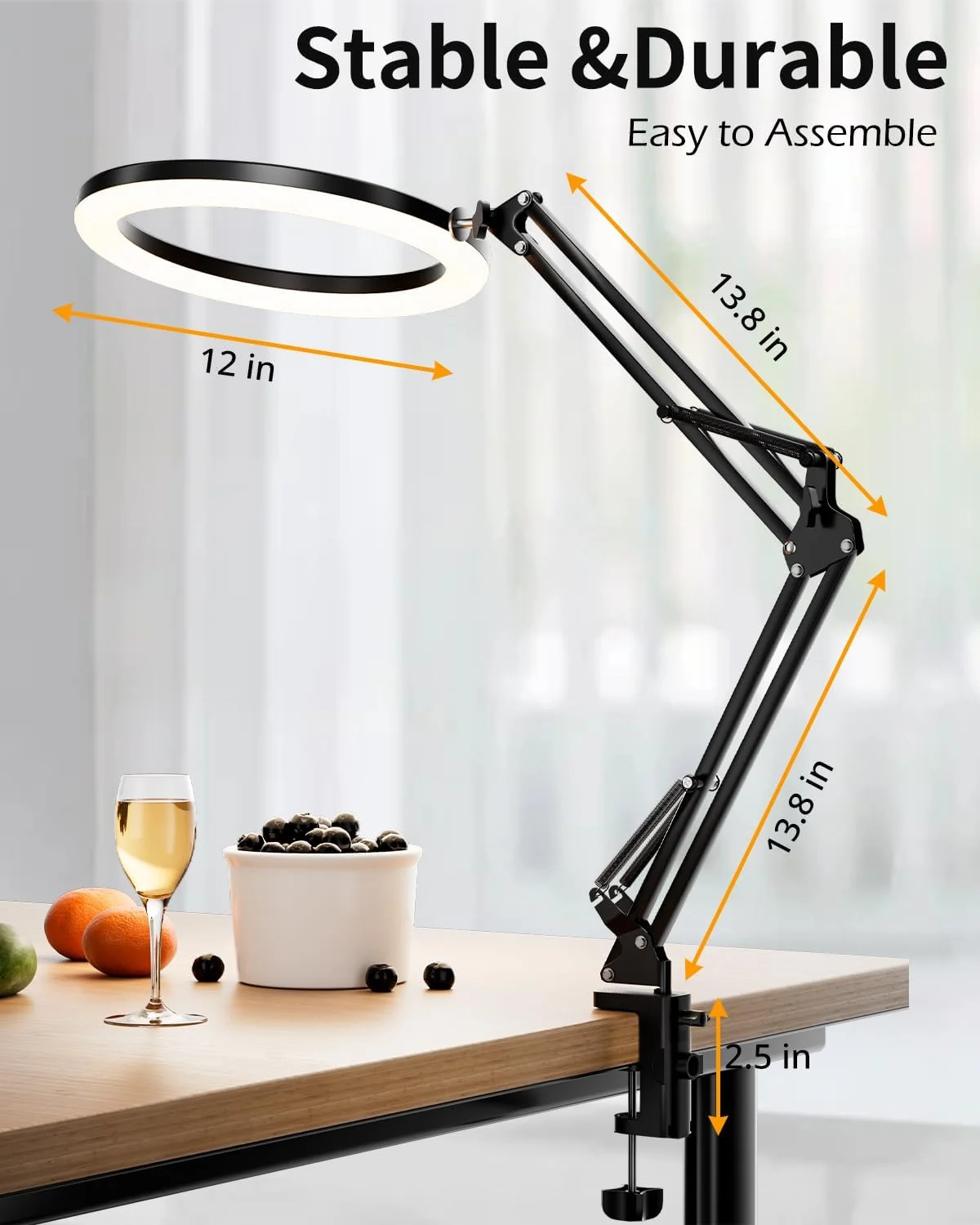نور حلقه ای 12 اینچی UBeesize با پایه نگهدارنده گوشی بالای سر، چراغ سلفی LED با پایه و نگهدارنده گوشی برای آیفون و لپ تاپ، چراغ رومیزی برای ضبط ویدیو، جلسات زوم، پخش زنده، تیک تاک، یوتیوب نور حلقه ای 12 اینچی UBeesize با پایه نگهدارنده گوشی بالای سر، چراغ سلفی LED با پایه و نگهدارنده گوشی برای آیفون و لپ تاپ، چراغ رومیزی برای ضبط ویدیو، جلسات زوم، پخش زنده، تیک تاک، یوتیوب