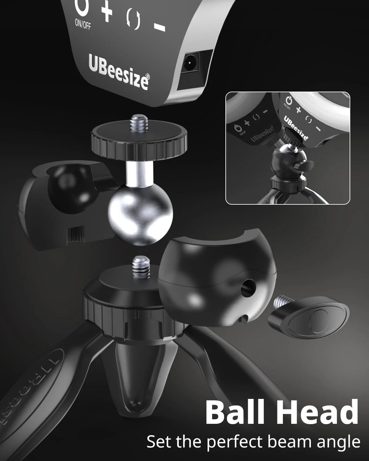 نور حلقه ای سلفی 10 اینچی UBeesize با پایه سه پایه و نگهدارنده تلفن همراه، نور دایره ای LED رومیزی قابل تنظیم برای پخش زنده/آرایش/یوتیوب/تیک تاک، سازگار با تلفن های iOS و Android، مشکی نور حلقه ای سلفی 10 اینچی UBeesize با پایه سه پایه و نگهدارنده تلفن همراه، نور دایره ای LED رومیزی قابل تنظیم برای پخش زنده/آرایش/یوتیوب/تیک تاک، سازگار با تلفن های iOS و Android، مشکی