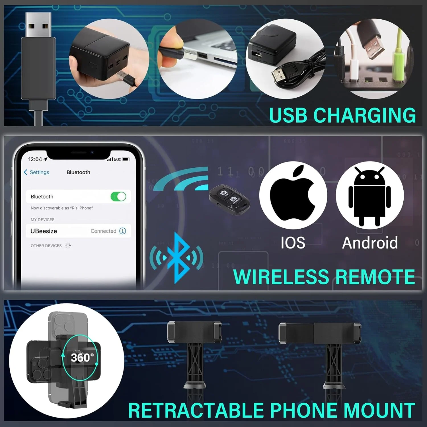 نور حلقه ای تاشو 14 اینچی UBeesize با پایه سه پایه 62 اینچی و نگهدارنده تلفن، نور حلقه ای LED سلفی برای آیفون با ریموت، نور دایره ای برای Tiktok/YouTube/عکاسی/آرایش/پخش زنده نور حلقه ای تاشو 14 اینچی UBeesize با پایه سه پایه 62 اینچی و نگهدارنده تلفن، نور حلقه ای LED سلفی برای آیفون با ریموت، نور دایره ای برای Tiktok/YouTube/عکاسی/آرایش/پخش زنده