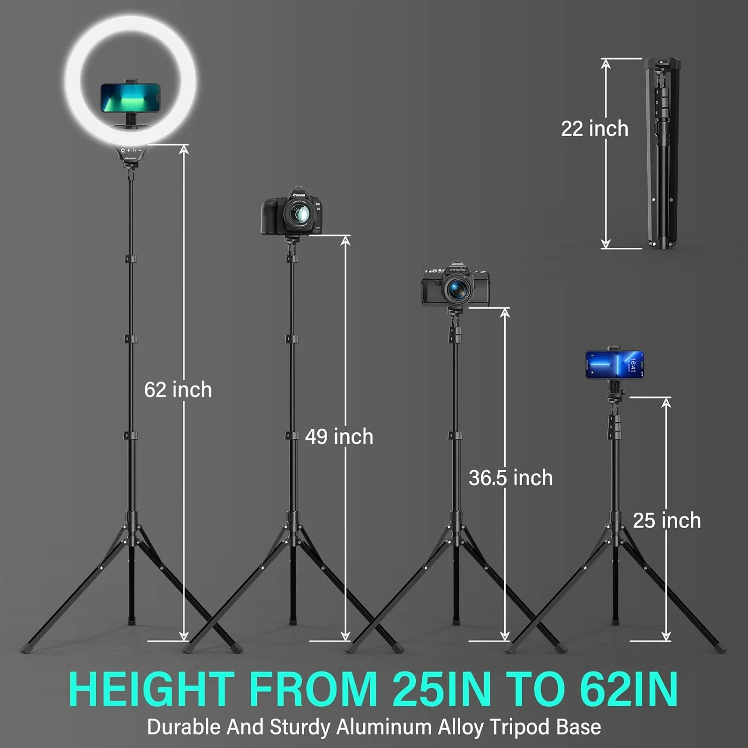 نور حلقه ای تاشو 14 اینچی UBeesize با پایه سه پایه 62 اینچی و نگهدارنده تلفن، نور حلقه ای LED سلفی برای آیفون با ریموت، نور دایره ای برای Tiktok/YouTube/عکاسی/آرایش/پخش زنده نور حلقه ای تاشو 14 اینچی UBeesize با پایه سه پایه 62 اینچی و نگهدارنده تلفن، نور حلقه ای LED سلفی برای آیفون با ریموت، نور دایره ای برای Tiktok/YouTube/عکاسی/آرایش/پخش زنده