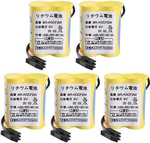 باتری PLC شنیانگ (بسته 5 عددی) 2200mAh BR-AGCF2W 6V برای سیستم Fanuc A98L-0031-0011 با پلاگ مشکی