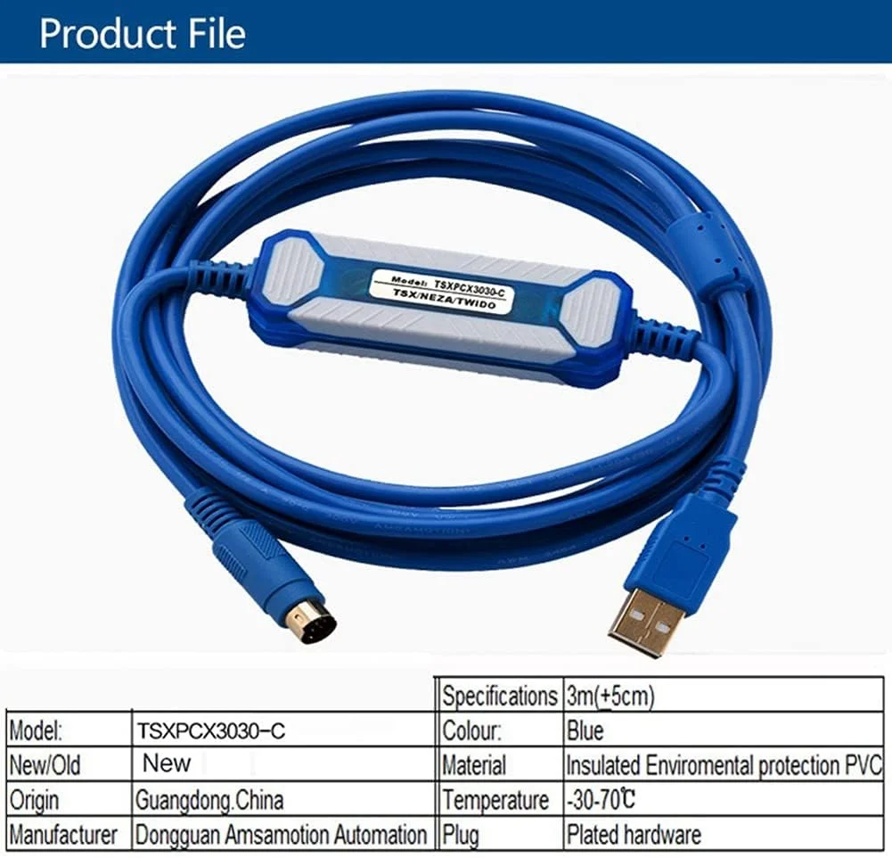 کابل برنامه نویسی PLC سری Twido مدل TSXPCX3030-C، کابل دانلود