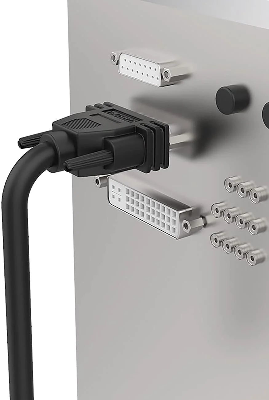 Excefore DB15 Cabel Male to Female Double Shielded 10ft/3M,DB 15 Extension Cable Black, 26awg Tinned Copper D-SUB 15 pin Straight Through Cord for CNC, UPS, PLC, Driver