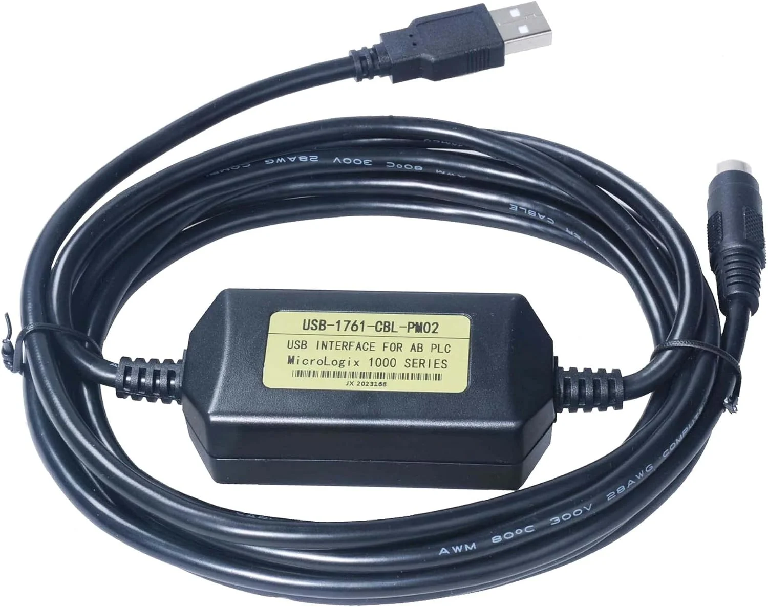 کابل رابط USB آوان اکسپرس PLC Micrologix سازگار با PLC Micrologix سری 1000، 1200، 1400 با USB-1761-CBL-PM02 آداپتور گرد 8 پین