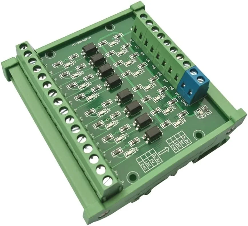 ماژول ایزوله شده اپتوکوپلر 8 کاناله DONGKER، مبدل سیگنال PLC-PNP از DC 24V به 5V، ماژول آداپتور مبدل ولتاژ ماژول ایزوله شده اپتوکوپلر 8 کاناله DONGKER، مبدل سیگنال PLC-PNP از DC 24V به 5V، ماژول آداپتور مبدل ولتاژ