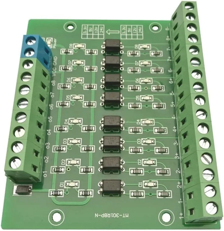 ماژول ایزوله شده اپتوکوپلر 8 کاناله DONGKER، مبدل سیگنال PLC-PNP از DC 24V به 5V، ماژول آداپتور مبدل ولتاژ ماژول ایزوله شده اپتوکوپلر 8 کاناله DONGKER، مبدل سیگنال PLC-PNP از DC 24V به 5V، ماژول آداپتور مبدل ولتاژ