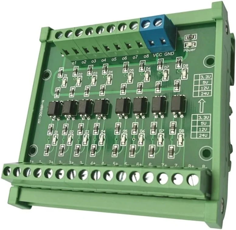 ماژول ایزوله شده اپتوکوپلر 8 کاناله DONGKER، مبدل سیگنال PLC-PNP از DC 24V به 5V، ماژول آداپتور مبدل ولتاژ ماژول ایزوله شده اپتوکوپلر 8 کاناله DONGKER، مبدل سیگنال PLC-PNP از DC 24V به 5V، ماژول آداپتور مبدل ولتاژ
