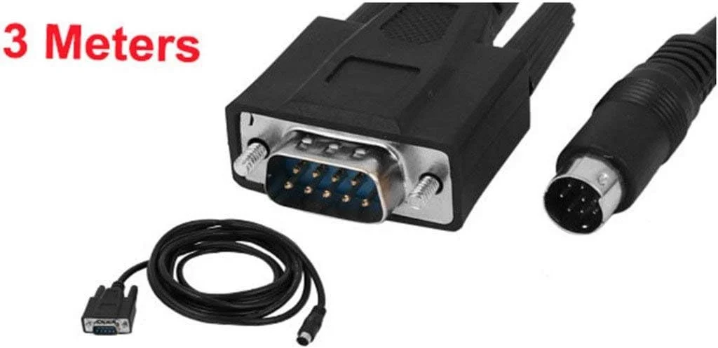 کابل آداپتور برنامه نویسی PLC کانکتور XJS Mini Din Male به طول 3 متر (RS232 DB9 به 8P) کابل آداپتور برنامه نویسی PLC کانکتور XJS Mini Din Male به طول 3 متر (RS232 DB9 به 8P)