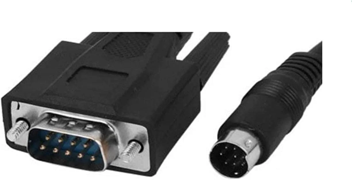 کابل آداپتور برنامه نویسی PLC کانکتور XJS Mini Din Male به طول 3 متر (RS232 DB9 به 8P) کابل آداپتور برنامه نویسی PLC کانکتور XJS Mini Din Male به طول 3 متر (RS232 DB9 به 8P)
