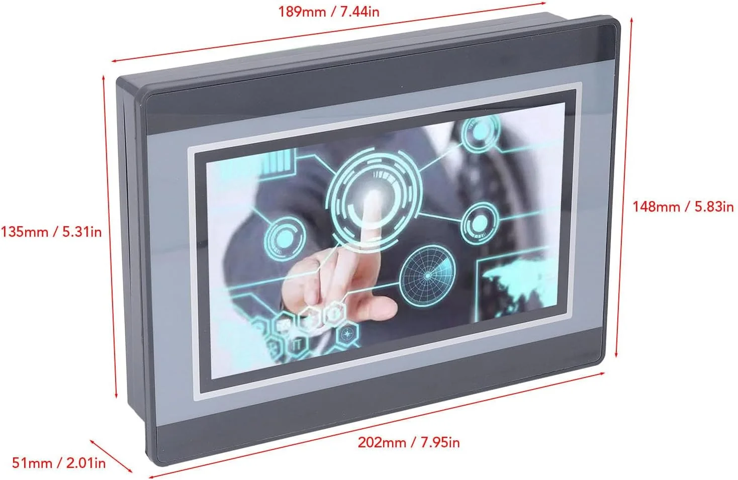 HMI PLC صفحه نمایش لمسی 7 اینچی TFT LCD با خروجی رله در 12 ورودی 8 خروجی PLC با سرعت بالا کنترل شمارش DC24V 5A، پیش فرض