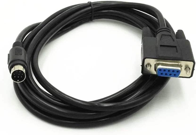کابل آداپتور برنامه نویسی XJS 8P Mini Din Male به Female DB9 RS232 PLC 10Ft (DB9 RS232)