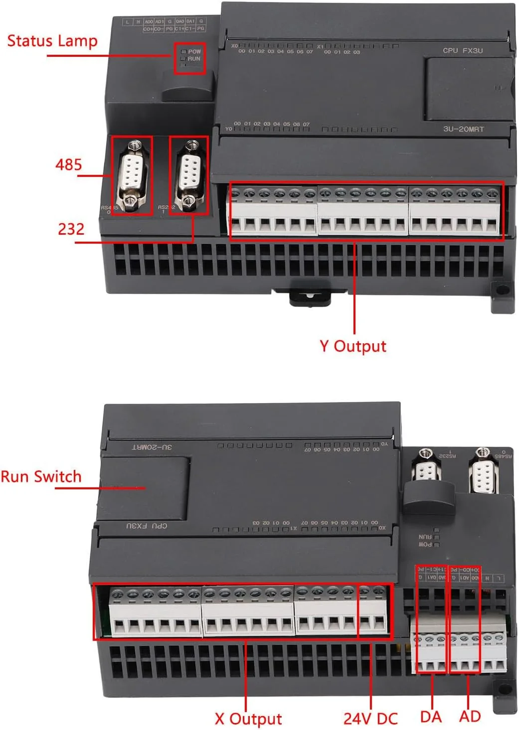 کنترلر منطقی قابل برنامه ریزی Luocute با پردازنده تراشه 32 بیتی، برد کنترل PLC با 12 ورودی و 8 خروجی رله، شمارنده ساعت 2 طرفه 60K پورت 232 و 485 کنترلر منطقی قابل برنامه ریزی Luocute با پردازنده تراشه 32 بیتی، برد کنترل PLC با 12 ورودی و 8 خروجی رله، شمارنده ساعت 2 طرفه 60K پورت 232 و 485