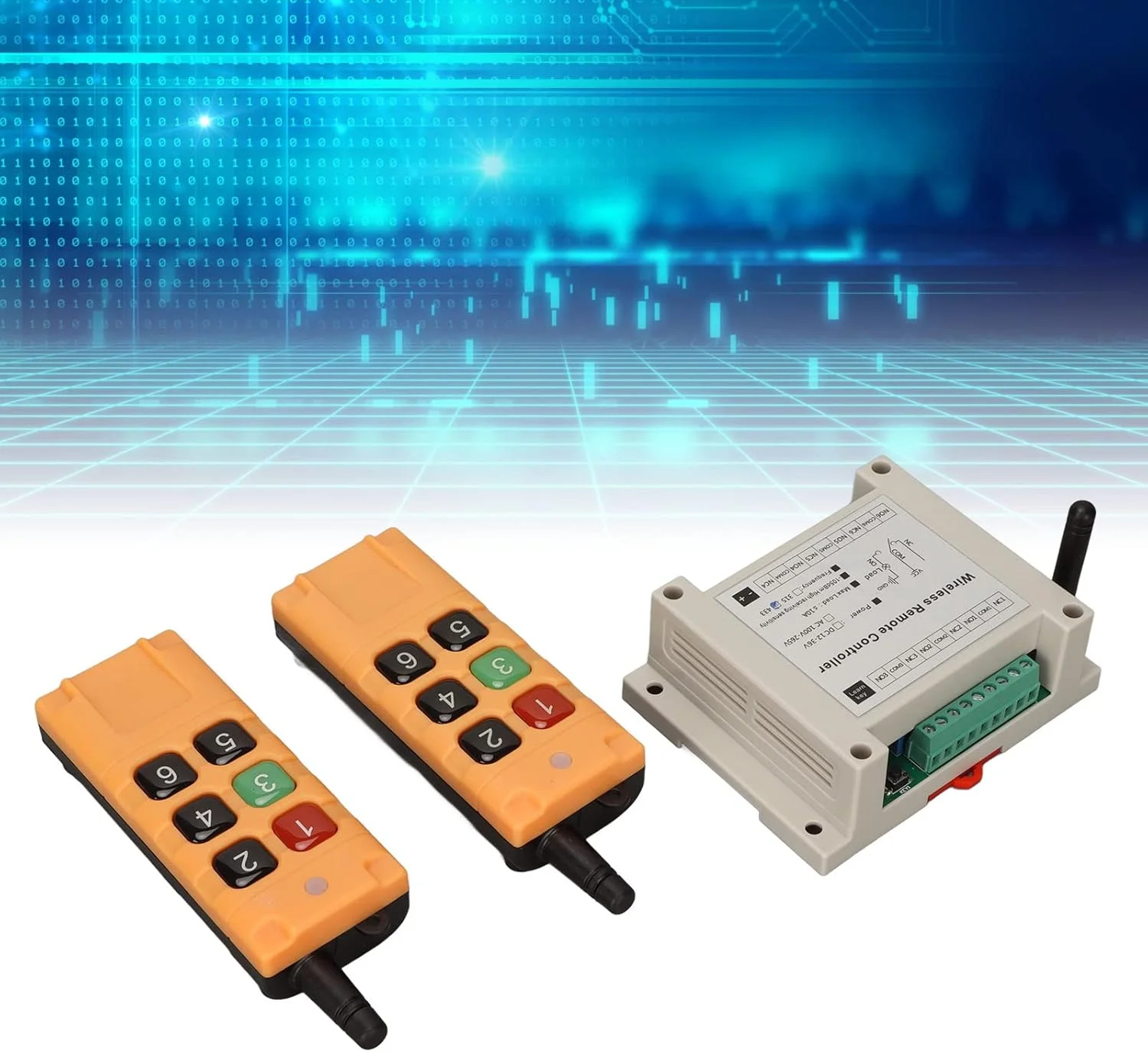 ریموت کنترل صنعتی جرثقیل 6 کلید Bewinner، فرستنده بی سیم، کلید فشاری، رله DC12V 6CH، سوئیچ های کنترل از راه دور RF امن بی سیم، کیت سوئیچ و گیرنده بی سیم ریموت کنترل صنعتی جرثقیل 6 کلید Bewinner، فرستنده بی سیم، کلید فشاری، رله DC12V 6CH، سوئیچ های کنترل از راه دور RF امن بی سیم، کیت سوئیچ و گیرنده بی سیم