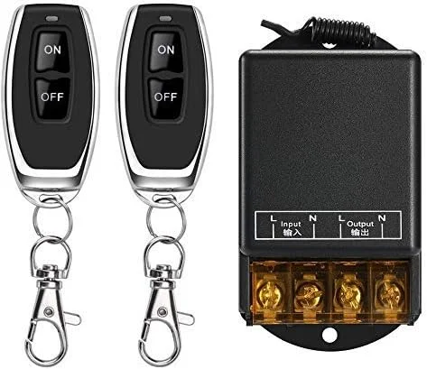 کلید کنترل از راه دور بی سیم Szyafei، رله بی سیم RF 110 ولت/120 ولت/240 ولت / 30 آمپر برای لوازم خانگی، پمپ، چراغ های سقفی و تجهیزات الکتریکی با برد بلند 328 فوت (مشکی)……