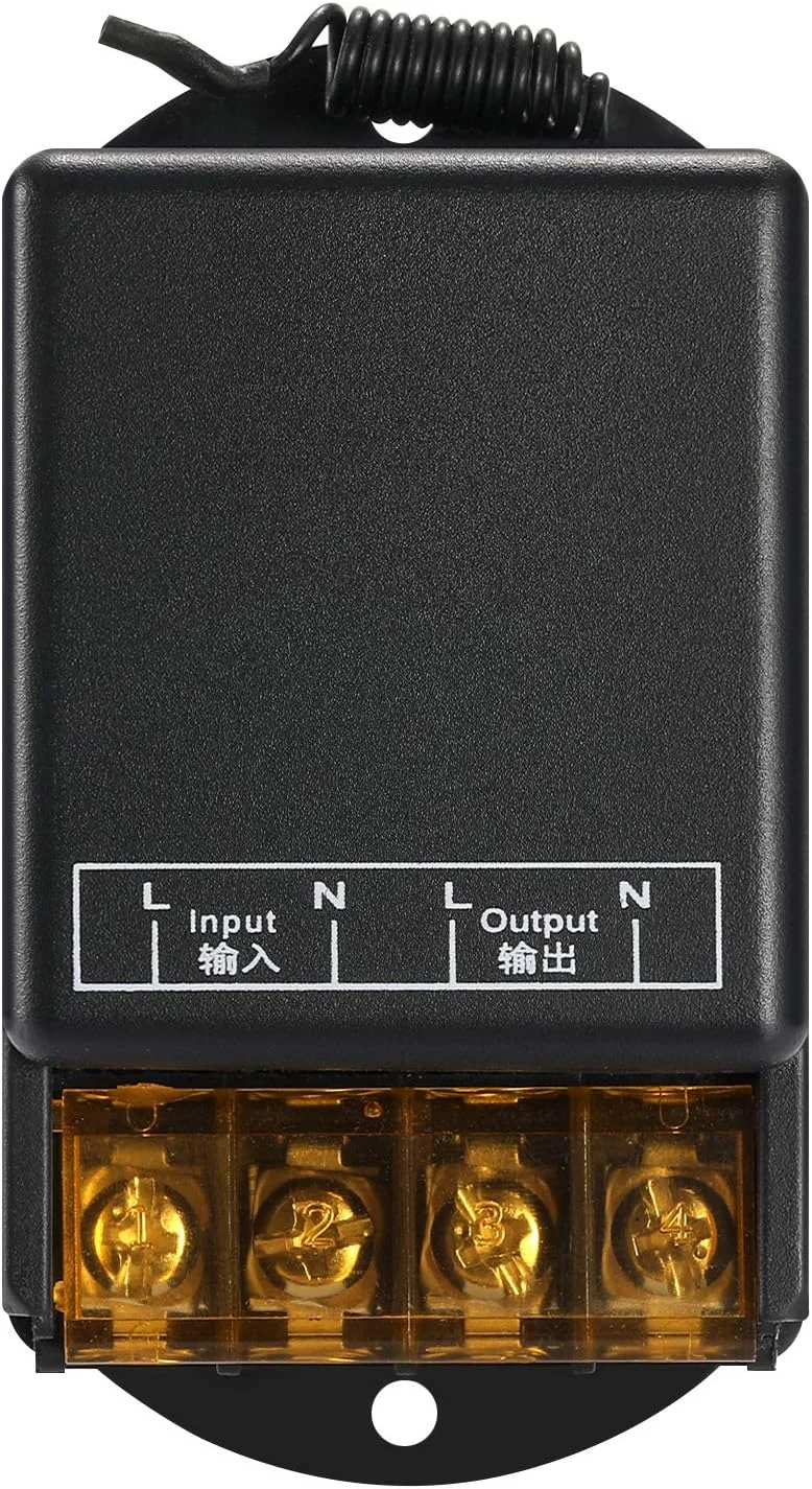 کلید ریموت کنترل بی سیم Szyafei، رله 30 آمپر بی سیم RF با ولتاژ 110V/120V/240V برای لوازم خانگی، پمپ، چراغ های سقفی و تجهیزات الکتریکی با برد طولانی 328 فوت (مشکی)…… کلید ریموت کنترل بی سیم Szyafei، رله 30 آمپر بی سیم RF با ولتاژ 110V/120V/240V برای لوازم خانگی، پمپ، چراغ های سقفی و تجهیزات الکتریکی با برد طولانی 328 فوت (مشکی)……